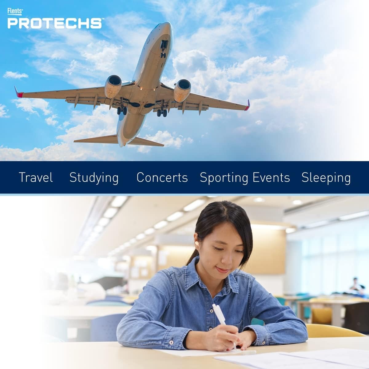 Flents Protechs Noise Cancelling Foam Ear Plugs